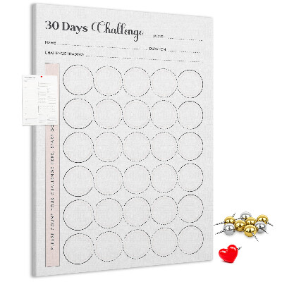 30-dagen Circle Challenge-plan bedrukt met kurk