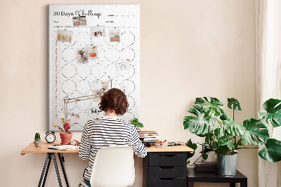 30-dagen Circle Challenge-plan bedrukt met kurk