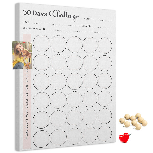 30-dagen Circle Challenge-plan bedrukt met kurk