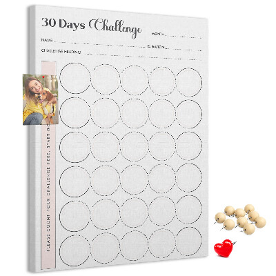 30-dagen Circle Challenge-plan bedrukt met kurk