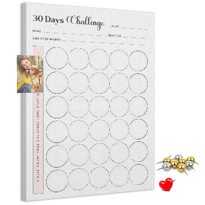 30-dagen Circle Challenge-plan bedrukt met kurk