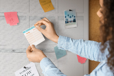 Kurk bedrukken voor het plannen van maandelijkse doelen in de kalender
