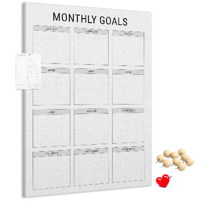 Kurk bedrukken voor het plannen van maandelijkse doelen in de kalender