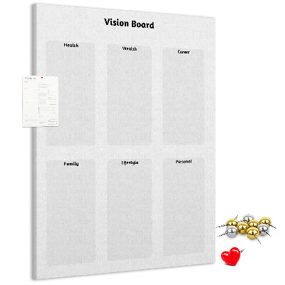 Kurken prikbord met lege gedeeltes voor een visionboard