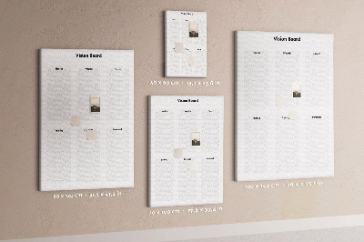 Kurken prikbord met lege gedeeltes voor een visionboard