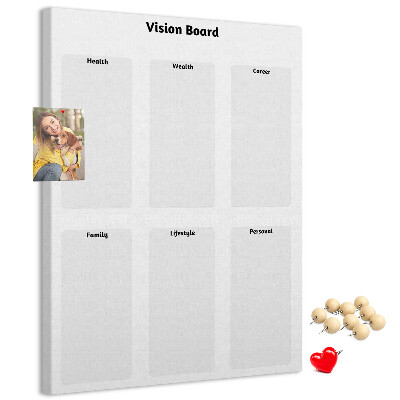 Kurken prikbord met lege gedeeltes voor een visionboard