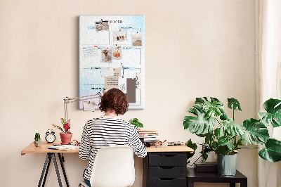 Kurken prikbord visionboard met categorieën voor persoonlijke ontwikkeling
