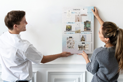 Kurken prikbord visionboard met categorieën voor persoonlijke ontwikkeling