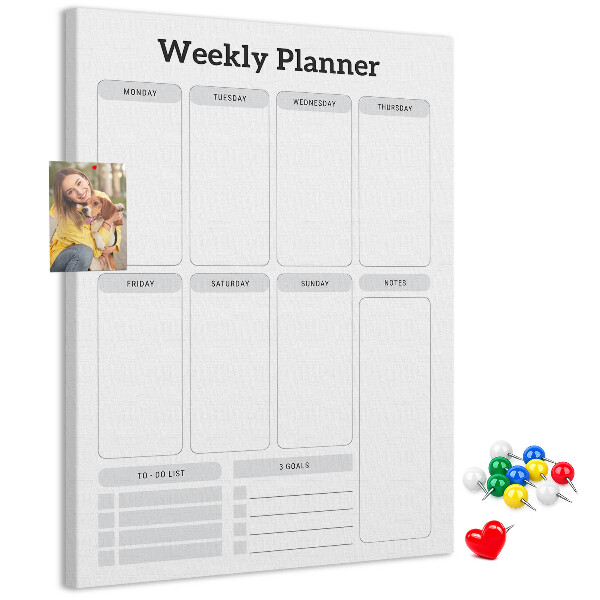 Weekplanner met ruimte voor notities en bedrukking