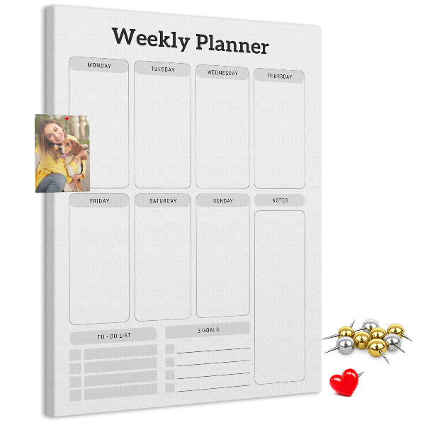 Weekplanner met ruimte voor notities en bedrukking