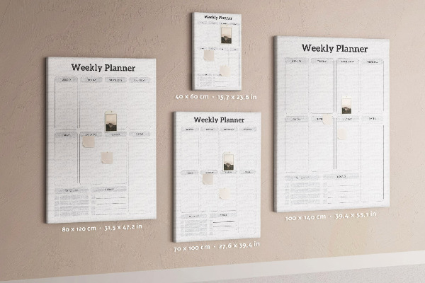 Weekplanner met ruimte voor notities en bedrukking