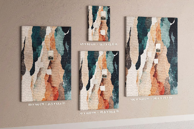 Kurken memobord met abstracte kleurgolven in zachte tinten