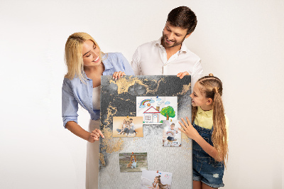 Kurken prikbord abstract patroon met zwart en goud