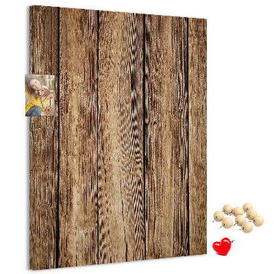 Memobord van kurk met natuurlijke houtstructuur achtergrond