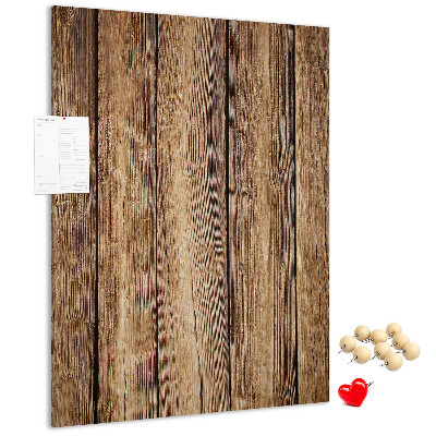 Memobord van kurk met natuurlijke houtstructuur achtergrond
