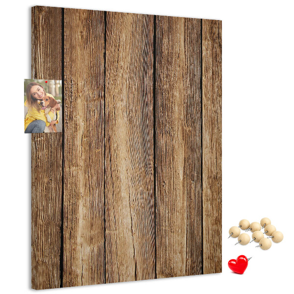Memobord van kurk met natuurlijke houtstructuur achtergrond