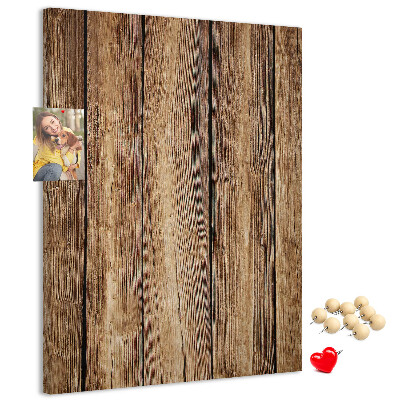 Memobord van kurk met natuurlijke houtstructuur achtergrond