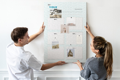 Kurk prikbord met chevron-ontwerp voor doelplanning