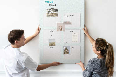 Kurk prikbord met chevron-ontwerp voor doelplanning