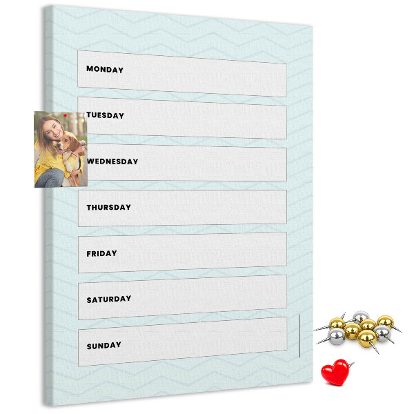 Kurk bedrukken weekplanning in een geometrisch patroon