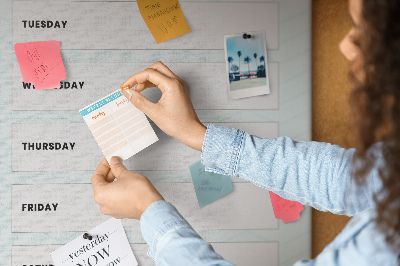 Kurk bedrukken weekplanning in een geometrisch patroon