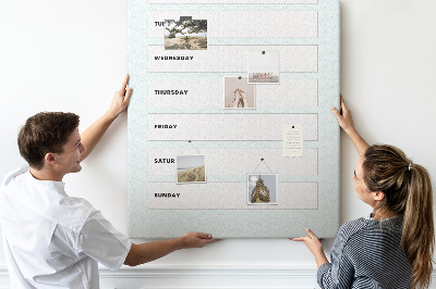 Kurk bedrukken weekplanning in een geometrisch patroon