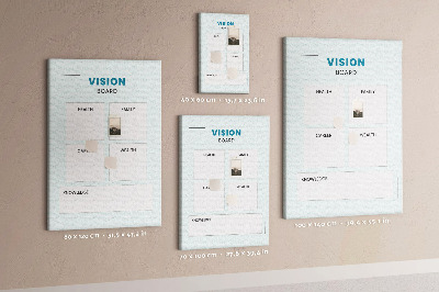 Kurken prikbord visionboard met vier doelcategorieën
