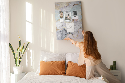 Kurken memobord elegant marmer met gouden accenten
