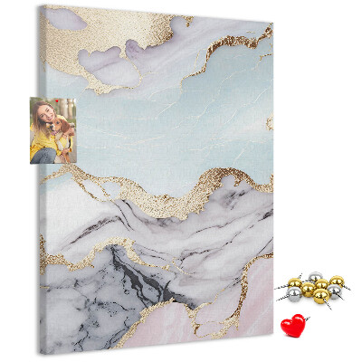 Kurken memobord elegant marmer met gouden accenten