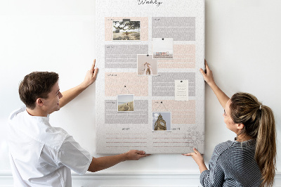 Weekplanner met gekleurde vakken voor bedrukking