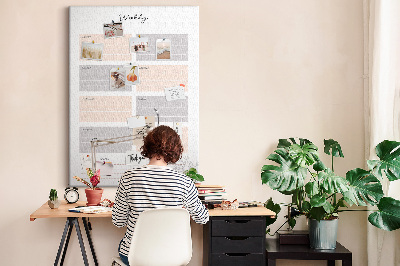 Weekplanner met gekleurde vakken voor bedrukking