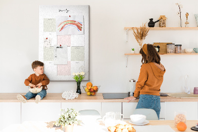 Kurken prikbord jaarplanner met een minimalistisch ontwerp