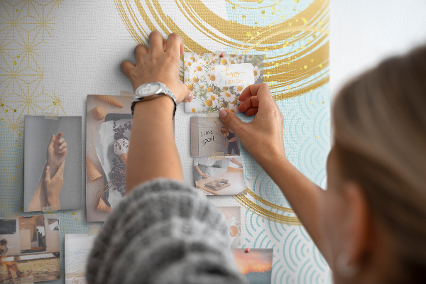 Kurk bedrukken gouden cirkels op een delicate achtergrond