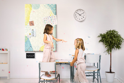 Kurk met bedrukking kleurrijke vormen in delicate tinten