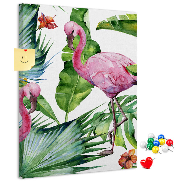 met vrolijke flamingo's in een tropische omgeving