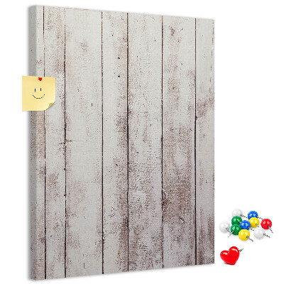 Kurken memobord rustieke planken in een lichte tint