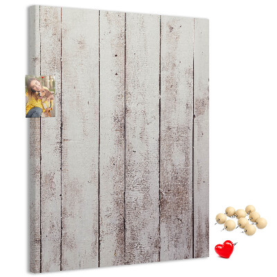 Kurken memobord rustieke planken in een lichte tint