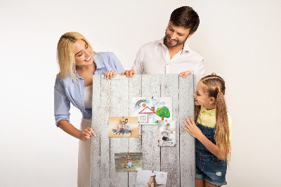 Kurken memobord rustieke planken in een lichte tint