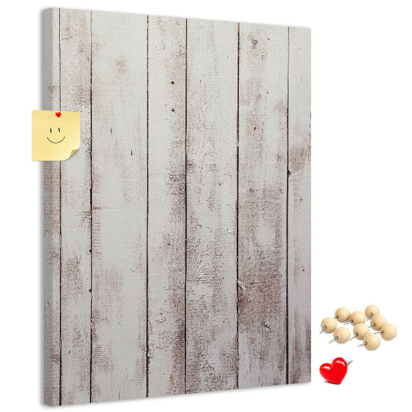 Kurken memobord rustieke planken in een lichte tint