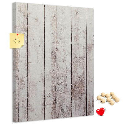 Kurken memobord rustieke planken in een lichte tint