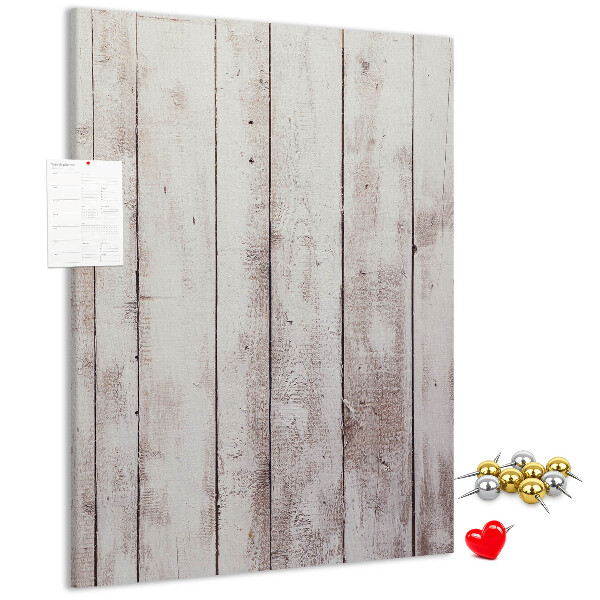 Kurken memobord rustieke planken in een lichte tint