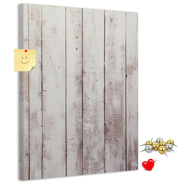 Kurken memobord rustieke planken in een lichte tint