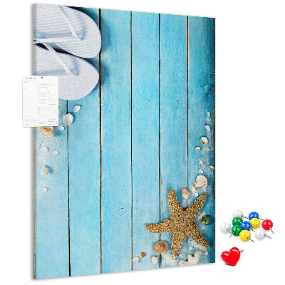 Strandslippers met eigen bedrukking op een blauw board
