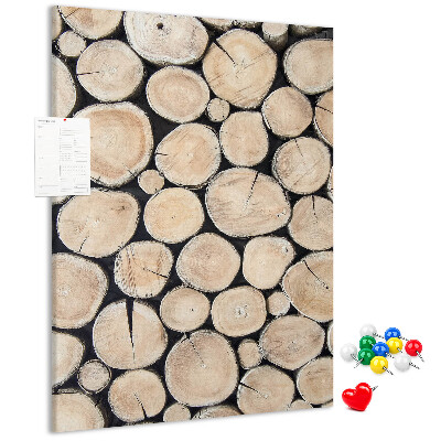 Kurken memobord met houten frame in een natuurlijke opstelling