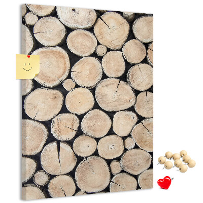 Kurken memobord met houten frame in een natuurlijke opstelling