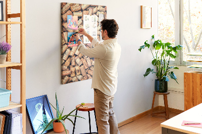 Kurken prikbord verzameling van wijnfleskurken