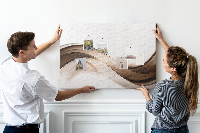 Prikbord met golven in tinten bruin en beige