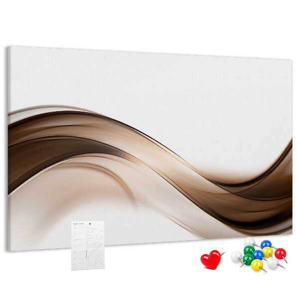 Prikbord met golven in tinten bruin en beige