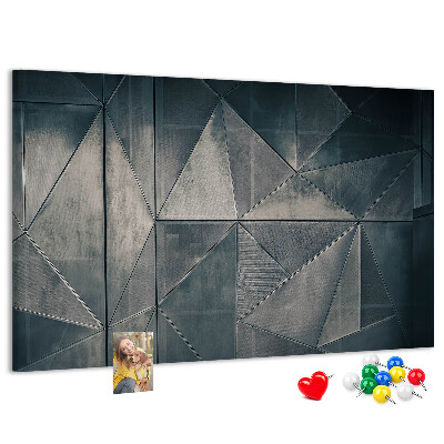 Kurk prikbord met geometrische vormen in grijstinten