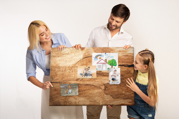 Kurkbord met natuurlijke houtnerf in warme tinten